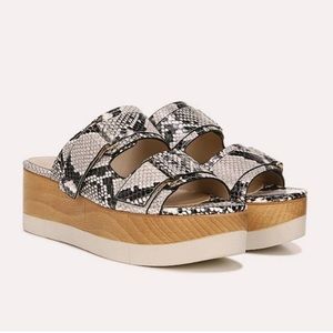 Veronica Beard snake skin platform wedge slide!